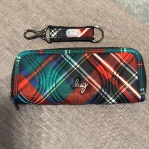 Lug Tendu Wallet with link  Keychain -Tartan Plaid